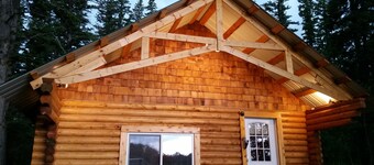 Log cabin on the James River in Alberta