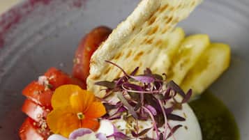 A plate of food with various ingredients.