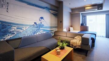 Quarto duplo standard | Cofres nos quartos, cortinas blackout, roupa de cama