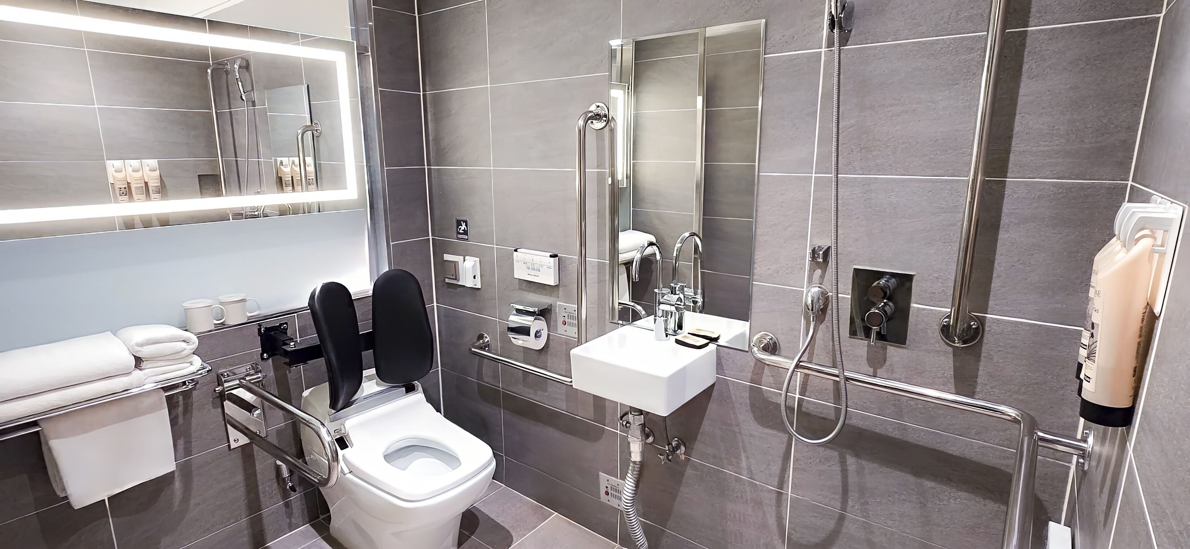 standard accessible (double/twin room subject to availability) | bathroom | hair dryer, slippers, bidet, towels