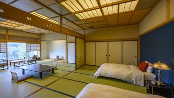 Villa Premium, 1 chambre, non-fumeurs, vue fleuve (Japanese Western Style, Villa Gassan) | 1 chambre, literie de qualité supérieure