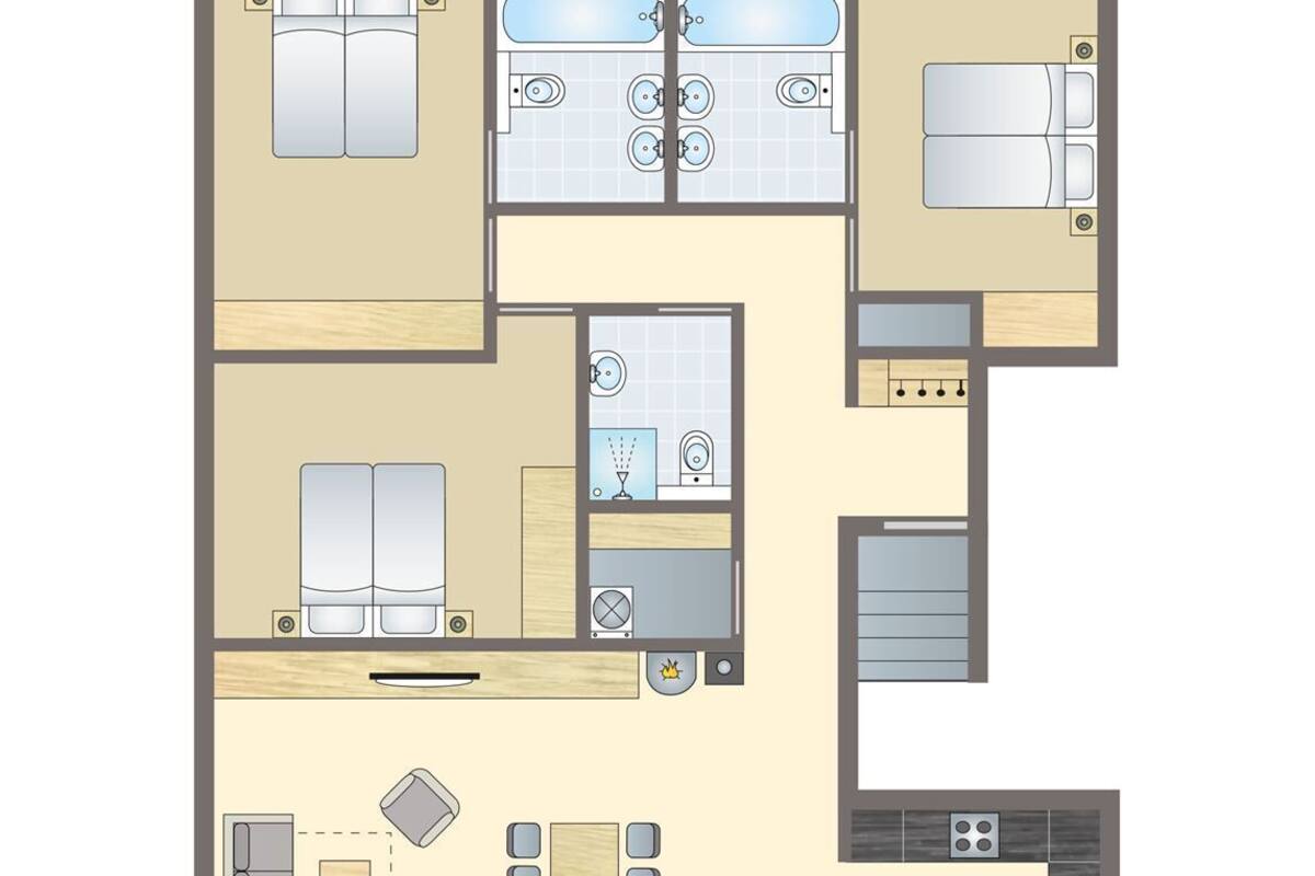 Apartamento (8-persoonsappartement) | Planta do andar