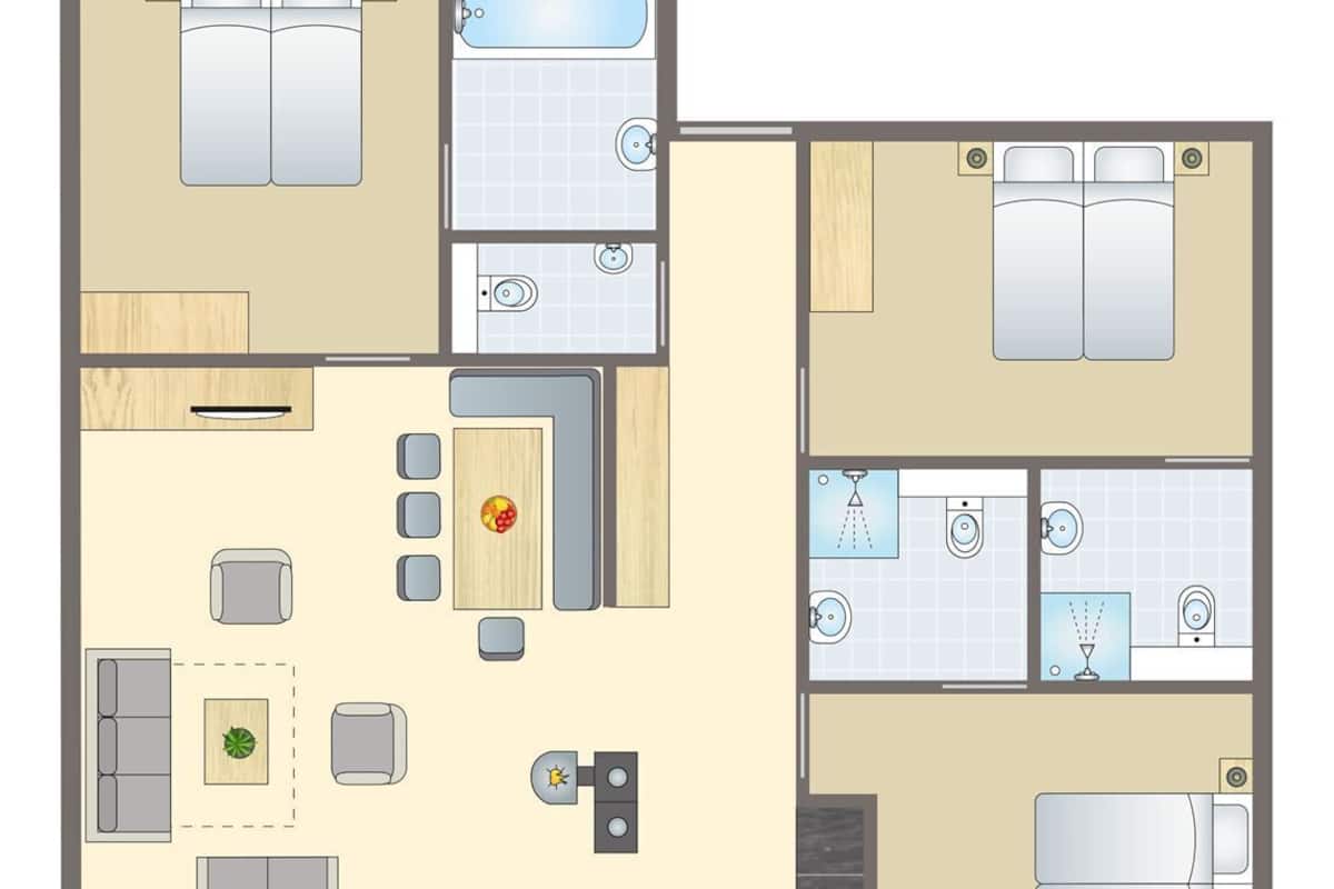 Appartement (8-persoonsappartement) | Grondplan