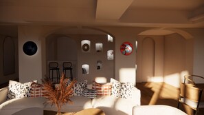 Deluxe-Apartment | Wohnbereich | Flachbildfernseher