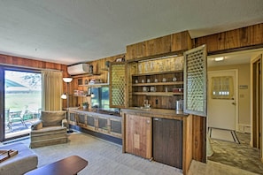 Enjoy meals in the kitchen with an island and dining area.