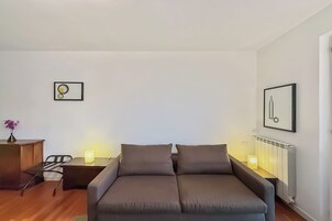 Televisión de pantalla plana, chimenea, reproductor de DVD