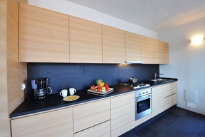 Family Apartment, 1 Double Bed with Sofa bed, Mountainside (Vista Terrazza) | Private kitchen