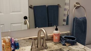 Towels, soap, toilet paper