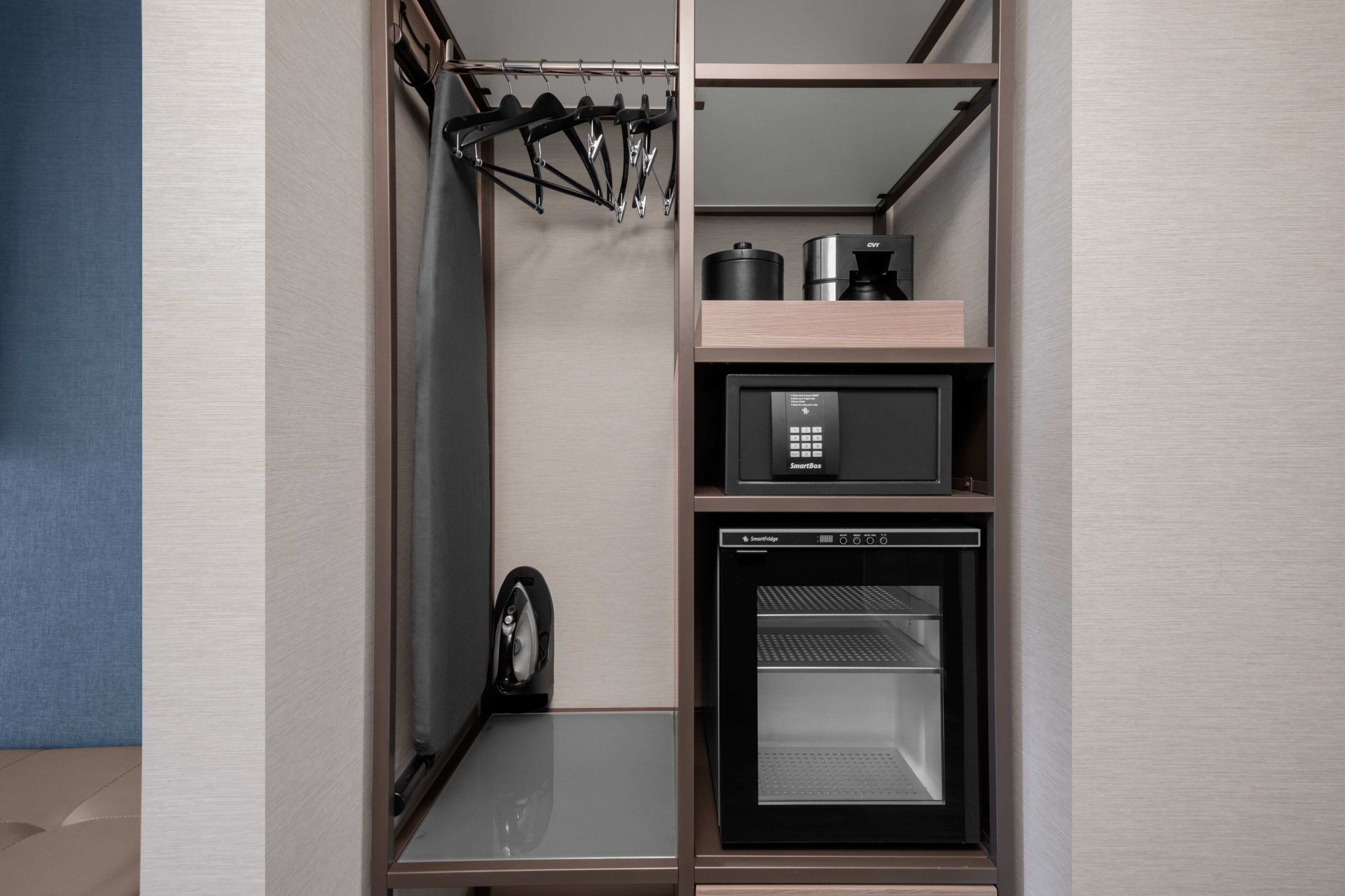 in-room safe, desk, laptop workspace, iron/ironing board