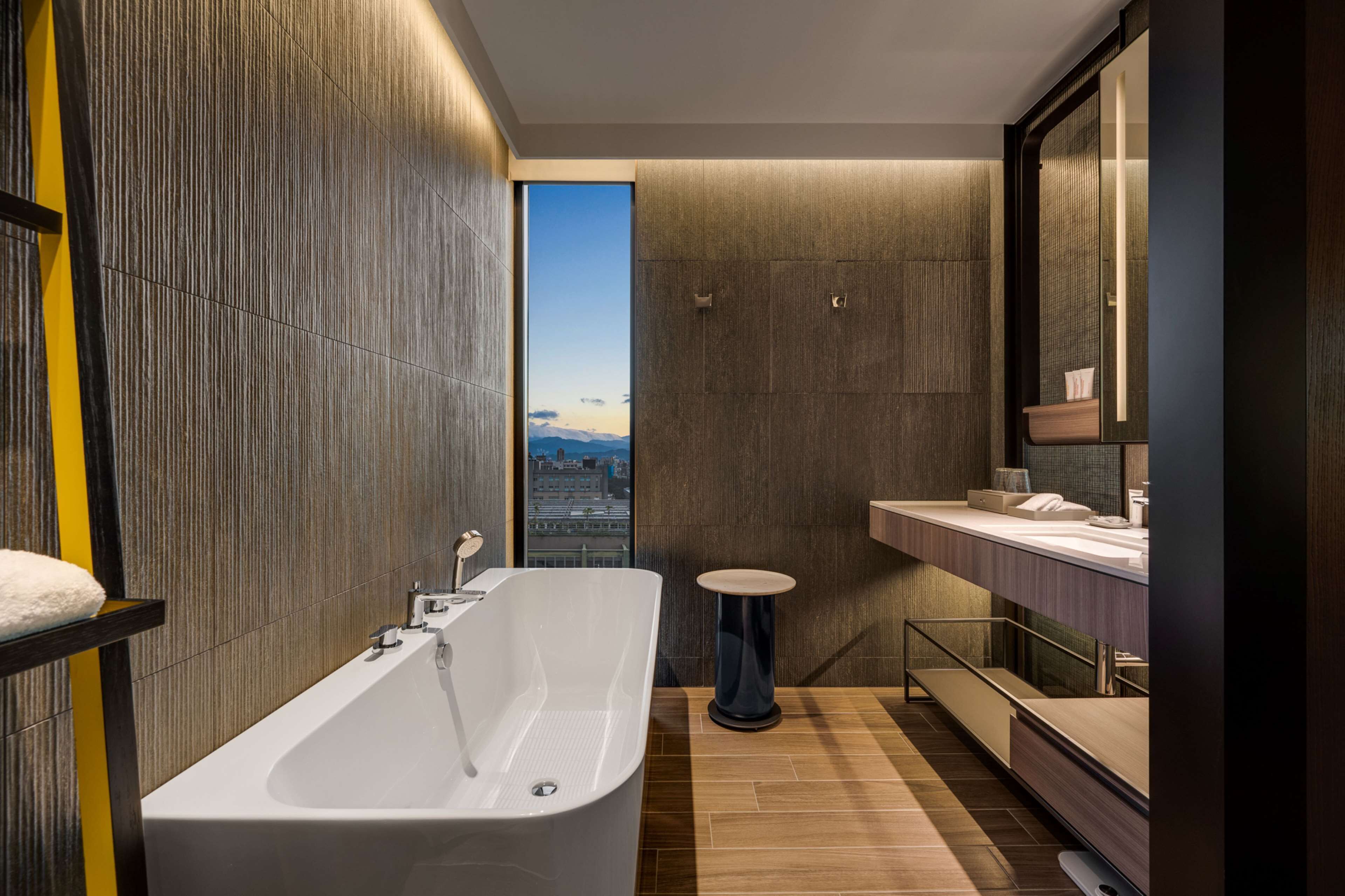 deluxe room, 1 king bed | bathroom | separate bathtub and shower, rainfall showerhead, free toiletries