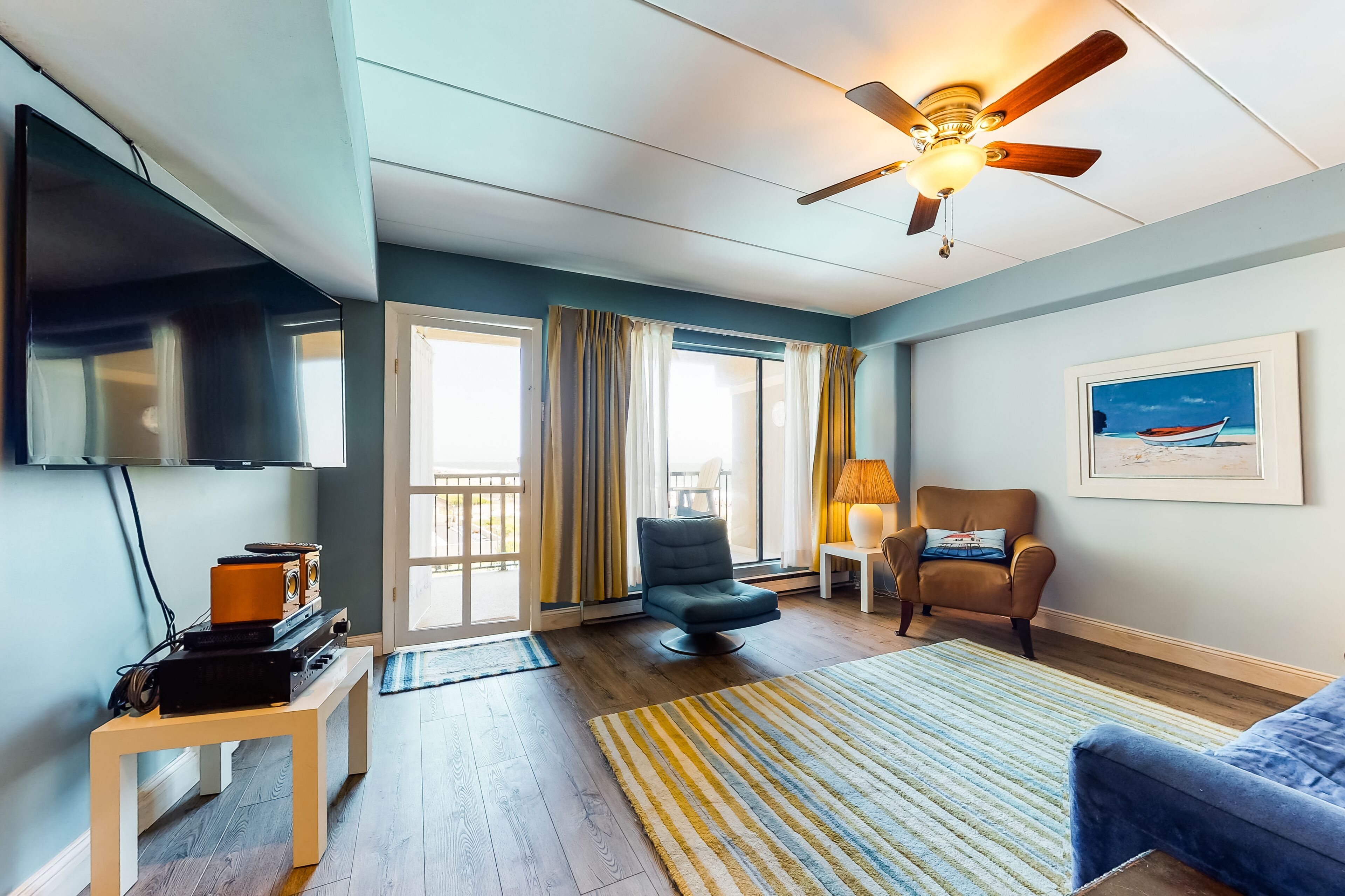 TV, DVD player, books