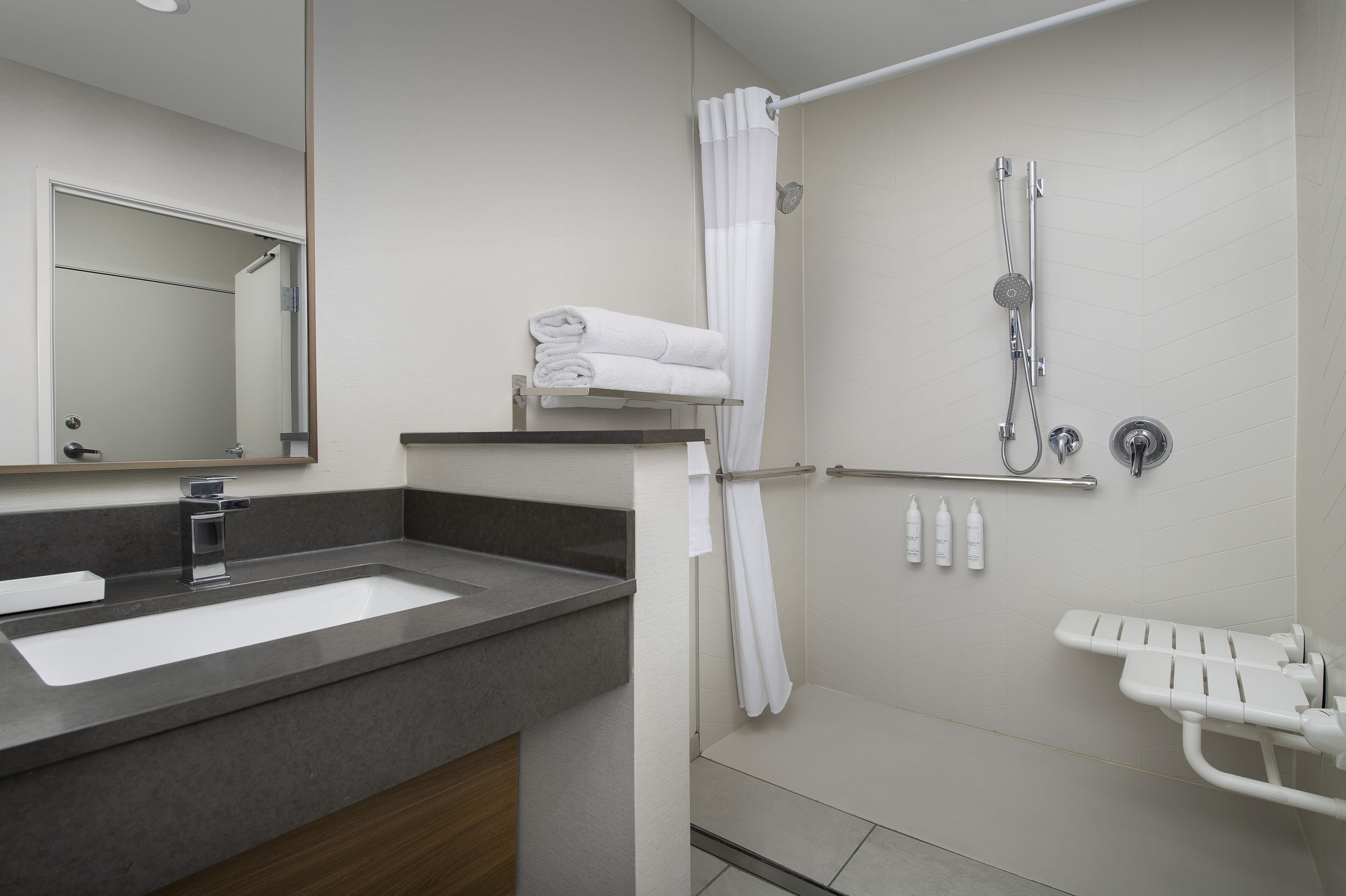 free toiletries, hair dryer, towels, soap