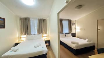 Family Double Room, 2 Double Beds | Premium bedding, individually furnished, desk, laptop workspace