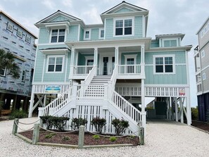 Exterior - Oceanfront 6BR High Tide Line at Holden Beach, perfect for 18 guests! (Holden Beach)