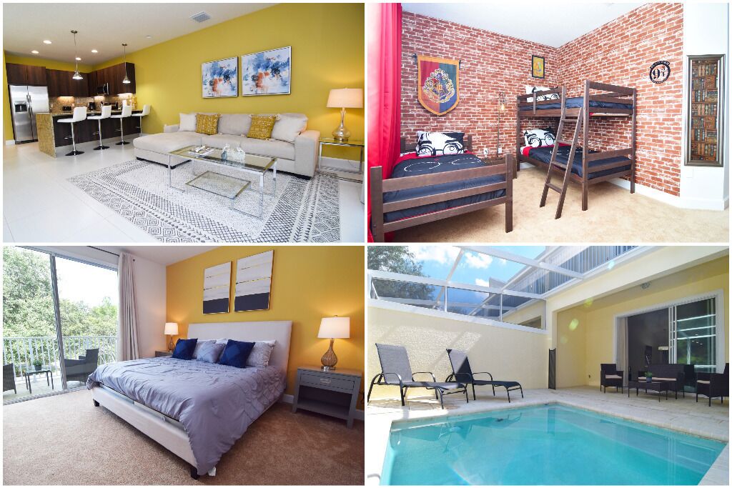 Stunning 3 bed/3 bath townhome, sleeps 7, dip pool, resort, Disney 9 miles!