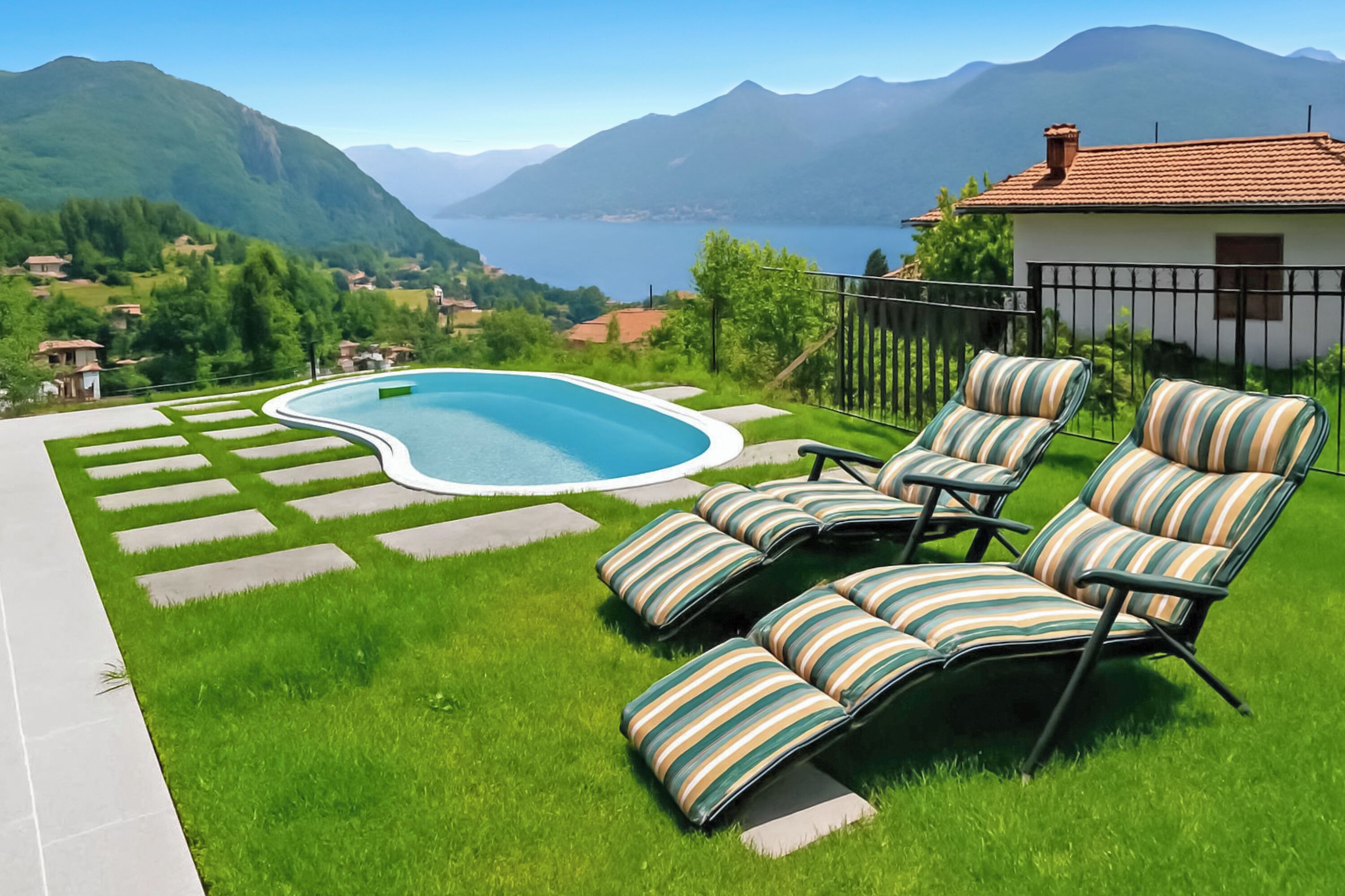 Una piscina al aire libre de temporada