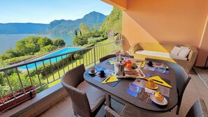 Family Apartment, 2 Bedrooms, 2 Bathrooms, Mountainside (Gaeta 'Splendid Lake') | Outdoor dining - Gaeta Splendid Lake (San Siro)