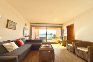 24-inch flat-screen TV with cable channels, TV