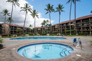 Alberca al aire libre y alberca climatizada