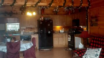 Smart TV, fireplace, DVD player, books