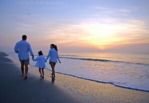 On the beach, beach towels