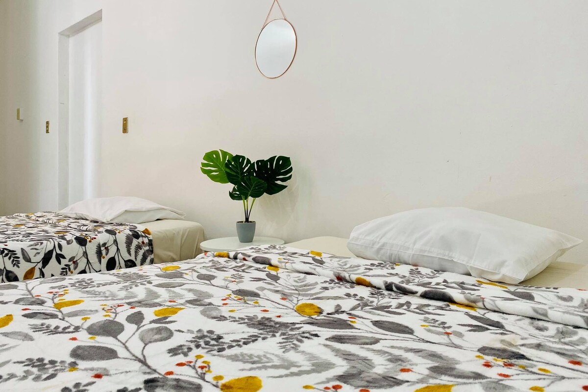 TWO DOUBLE BED SHARED BATHROOM