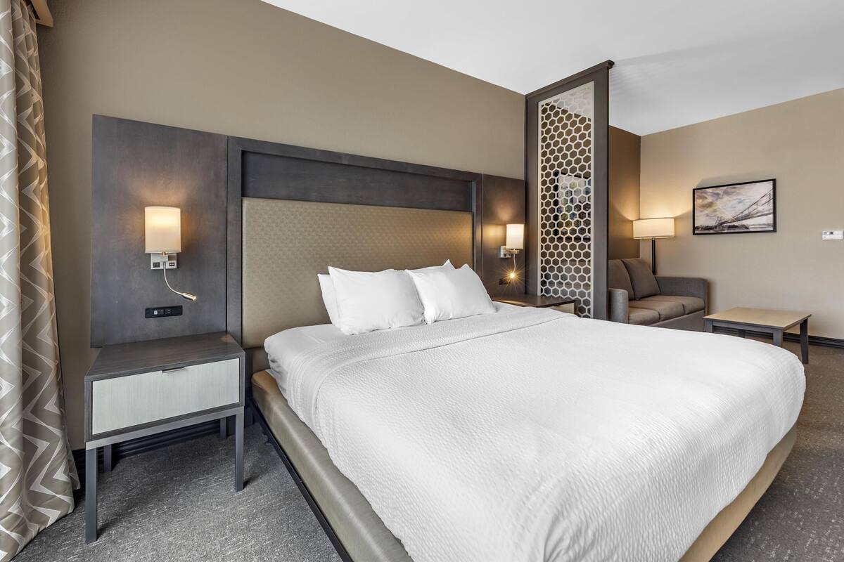 suite, 1 king bed, accessible, refrigerator & microwave (with sofabed) | 1 bedroom, pillow-top beds, desk, laptop workspace