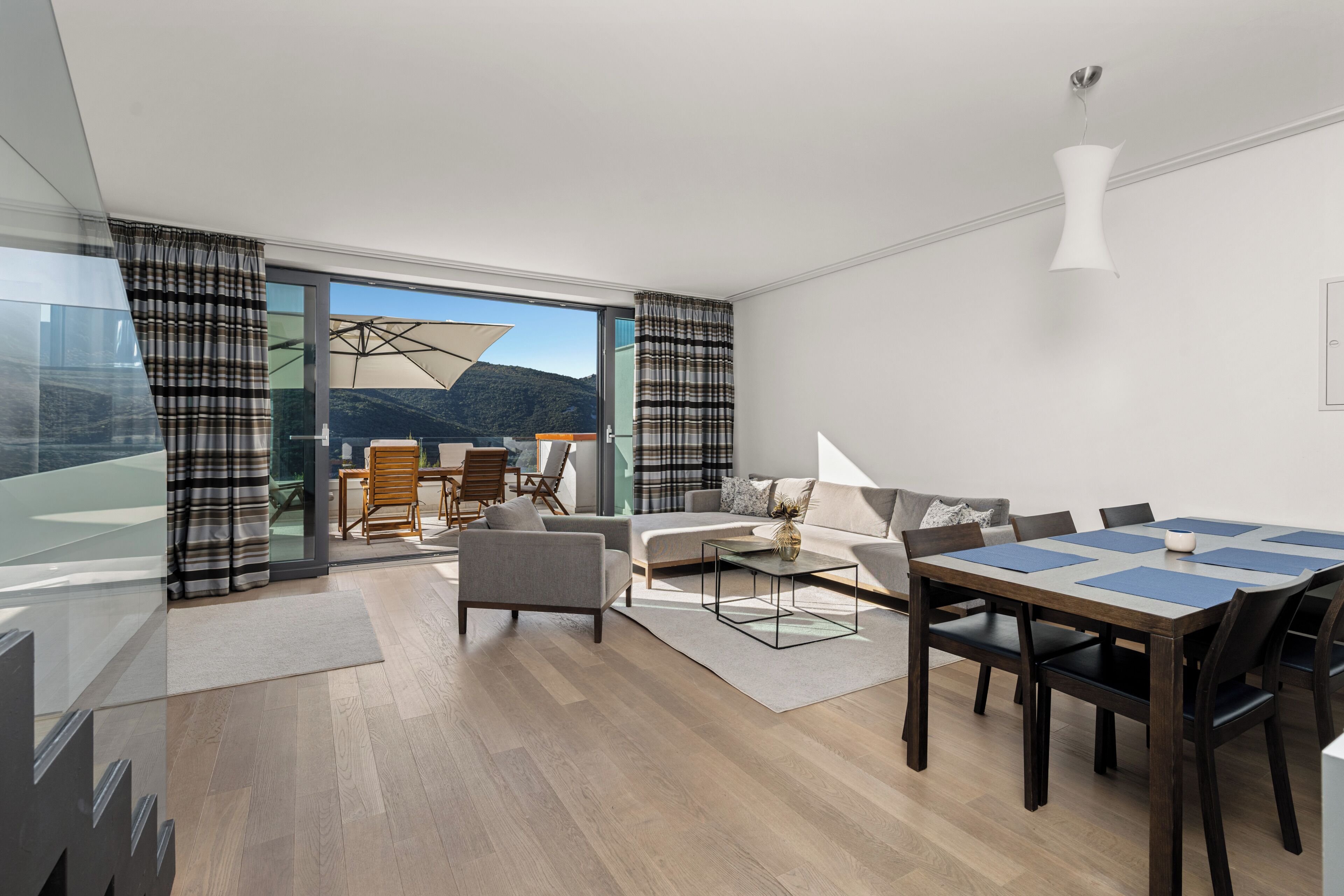 Comfort-Apartment, Buchtblick | Wohnbereich | Flachbildfernseher, Fußbodenheizung