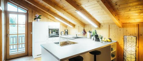 Fridge, oven, stovetop, dishwasher