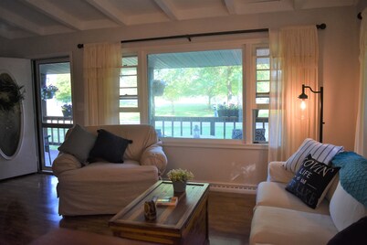 Lakeside living awaits at beautiful Lake Milton, OH
 with dock across the street