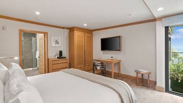 1 bedroom, desk, iron/ironing board, travel crib