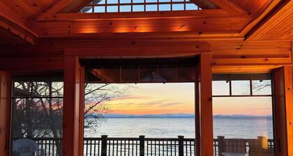 Designer Lake Champlain Retreat with Adirondack Views & Private Waterfront