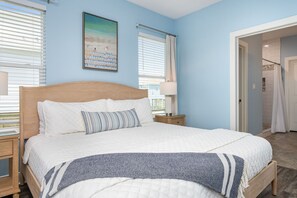 4 bedrooms, desk, iron/ironing board, travel cot