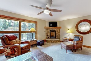 TV, fireplace, DVD player