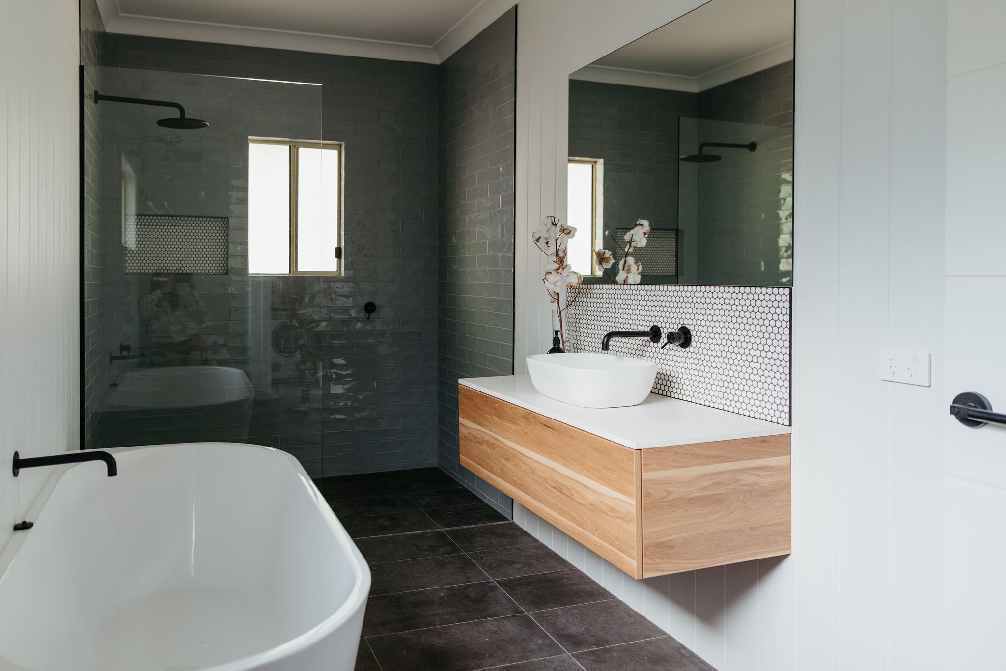 Bathtub, hair dryer, towels, soap