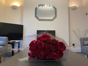 Casa | Sala de estar | TV de tela plana 30 polegadas com canais digitais, TV, lareira