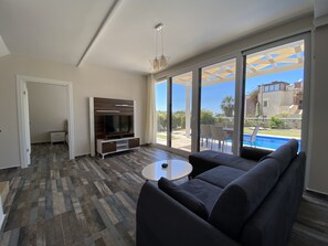 Duplex, 3 Bedrooms | Living area | LCD TV - Petrum Sunset (Bodrum)