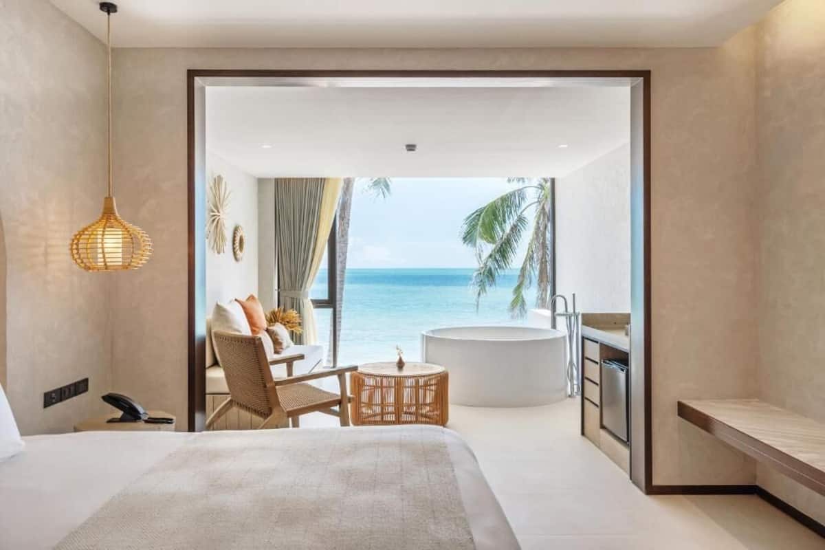 sky beachfront | 1 bedroom, in-room safe, desk, free cots/infant beds