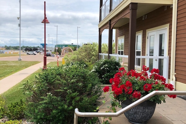 Entrance to unit overlooking marina