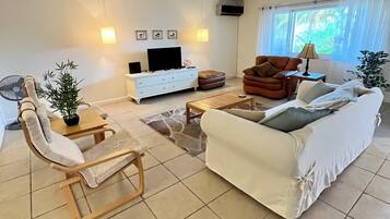 Smart TV, DVD player, music library, video library