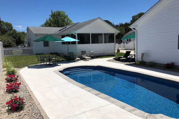 Piscine extérieure, piscine chauffée