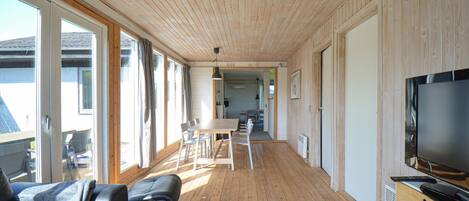 Télévision, cheminée, lecteur de DVD