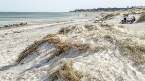 A sandy beach with dunes and a distant shoreline. - 3 bedroom gorgeous home in Glesborg (Glesborg)