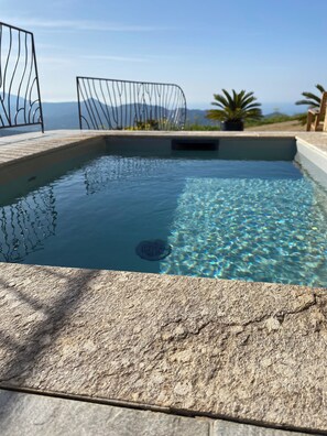 Outdoor pool - T2 new quiet large terrace panoramic sea view mountain pets welcome (Belgodère)