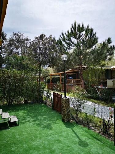 Mobile home on cozy family camping on the coast of Tuscany near Pisa