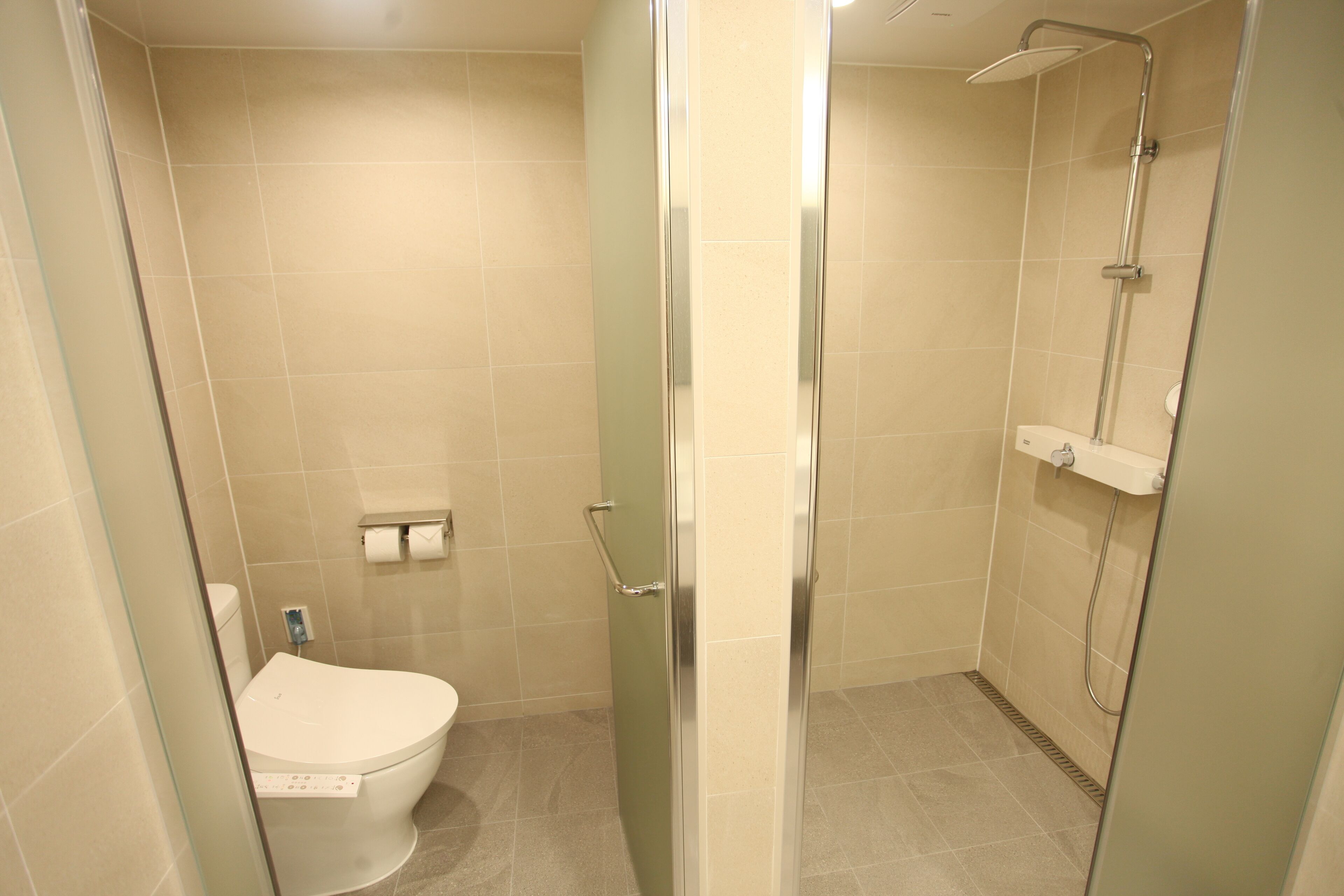 shower, free toiletries, hair dryer, bathrobes