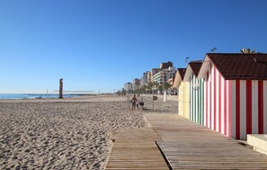 靠近海滩、钓鱼