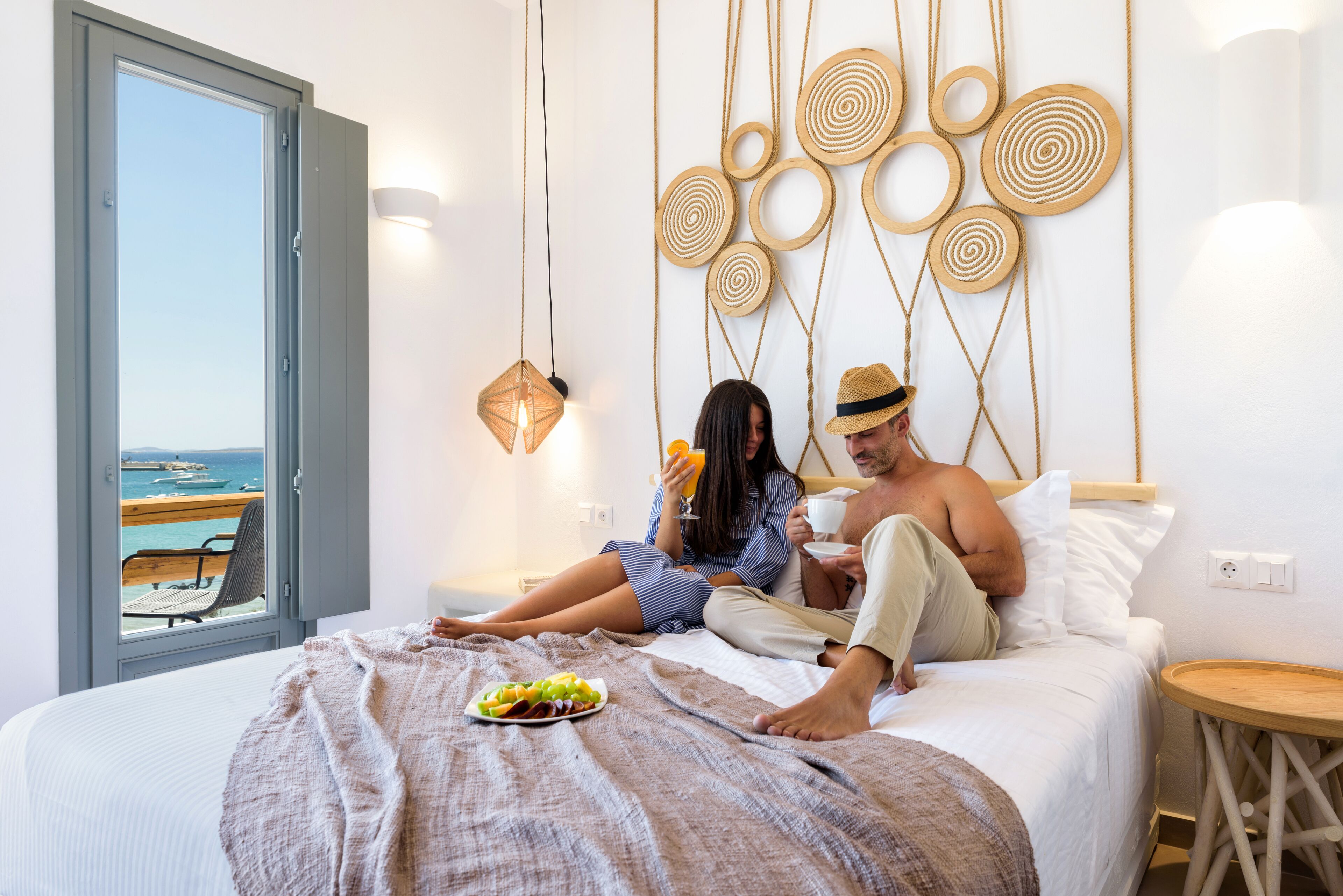 Deluxe Double Room, Sea View | Egyptian cotton sheets, premium bedding, down duvets, memory-foam beds