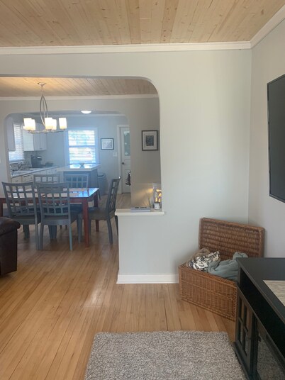 Right across from the lake.