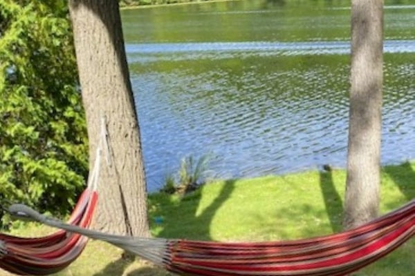 Relax in a hammock on the shore.